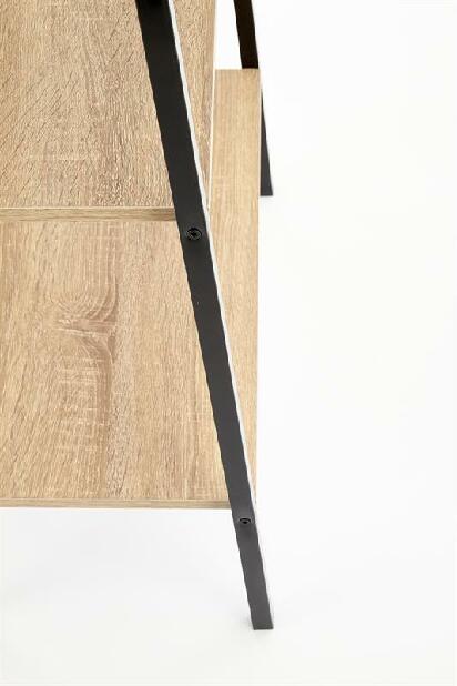 Regál Neda (přírodní dřevo + černá)