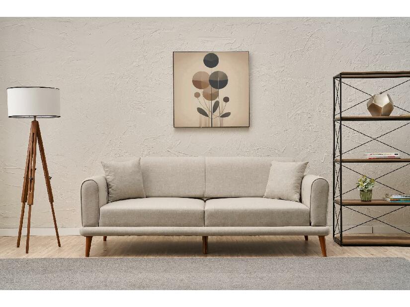 Pohovka trojsedačka Sorenella (krémová + ořech)