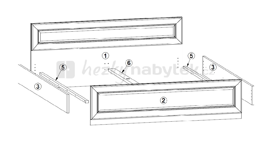 Manželská postel 160 cm BRW LARGO PLOZ160
