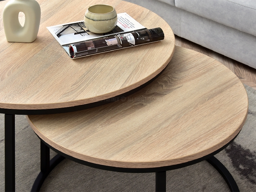 Set 2 konferenčních stolků Novedosa (černá)